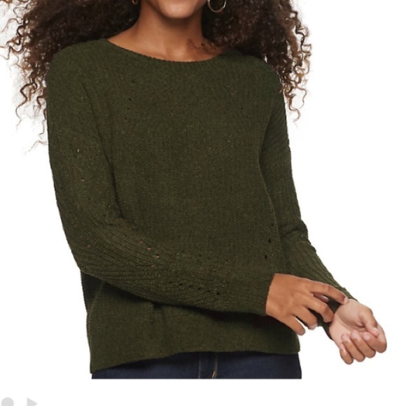 SO Matte Chenill pullover sweater XXL olive NWT - Picture 5 of 11